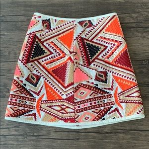 Topshop embroidered mini skirt